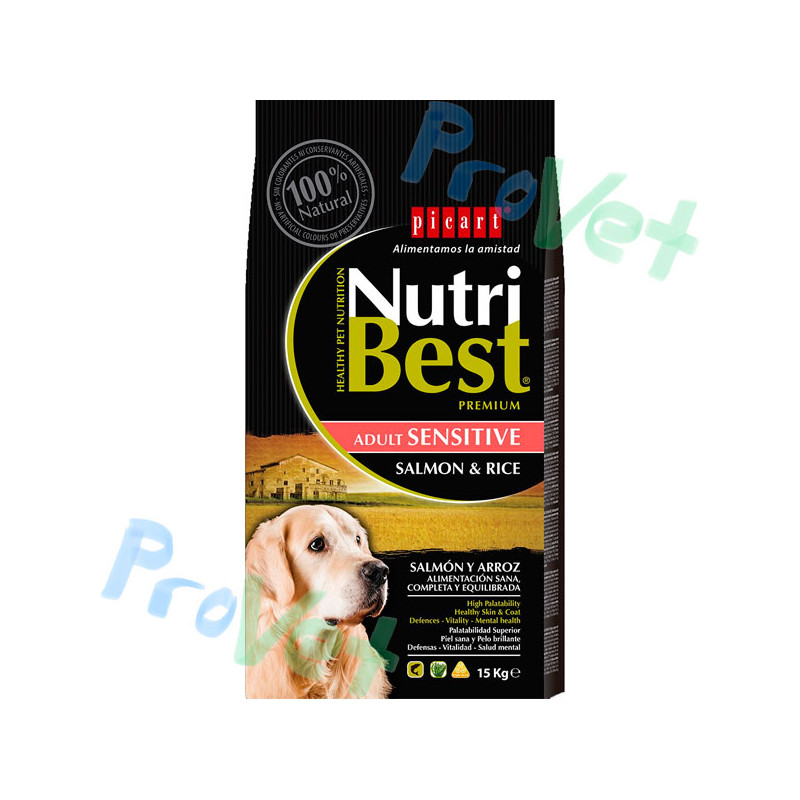 NUTRIBEST SENSIT Salmão e arroz 15KG