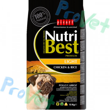 NUTRIBEST LIGHT Pollo y arroz 15KG