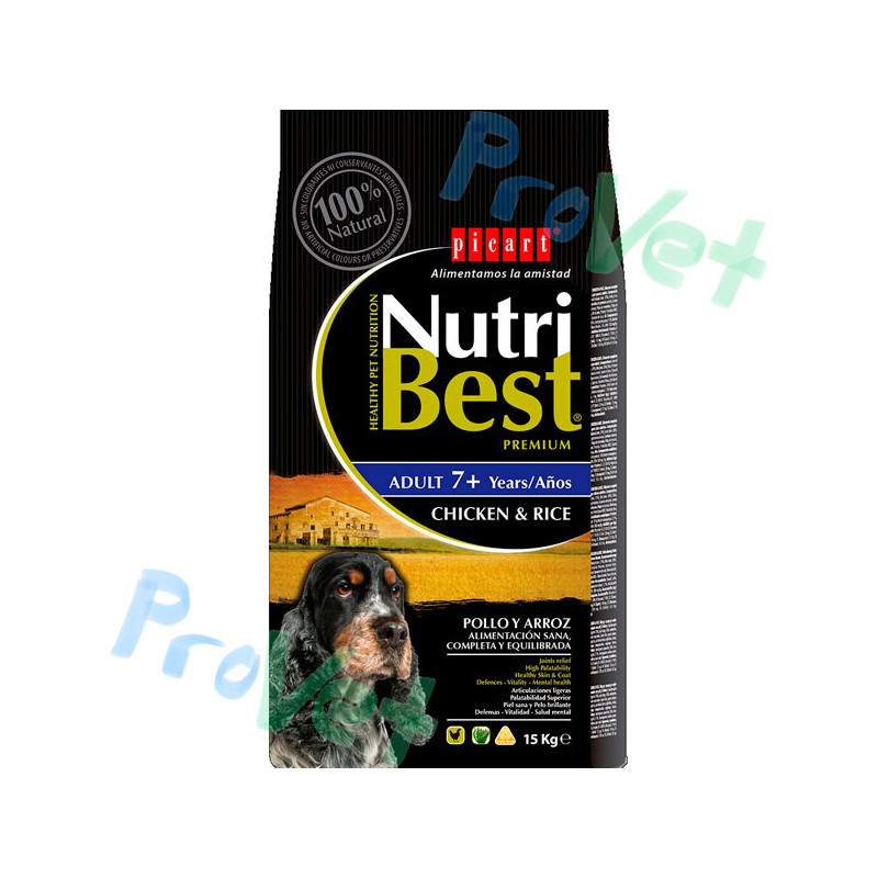 NUTRIBEST ADULT 7+ Pollo y Arroz 15KG