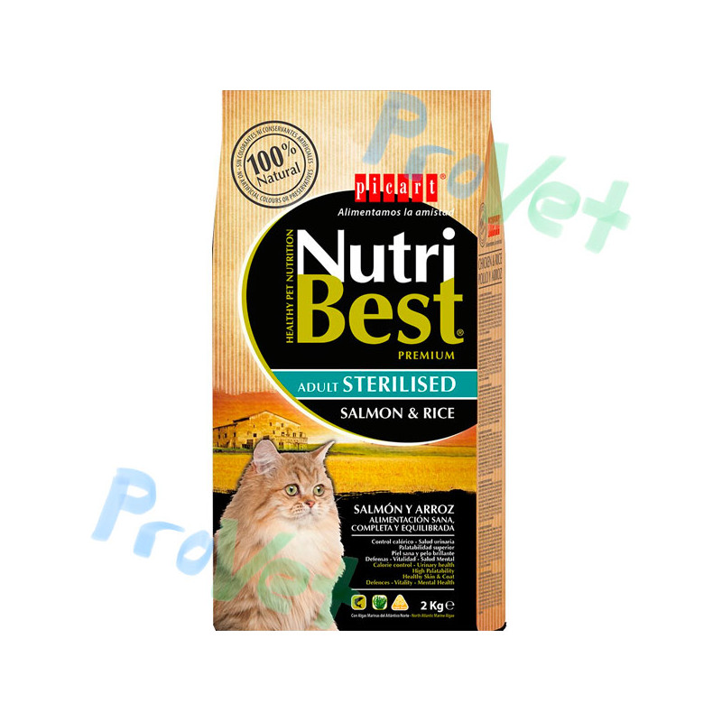 NUTRIBEST CAT STERILIZADOS Salmão e arroz 2KG