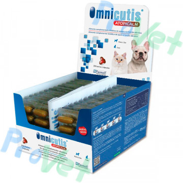 OMNICUTIS ATOPICALM Dermoprotección Premium 200 cáps - Perros y Gatos (Aceite de Cáñamo)