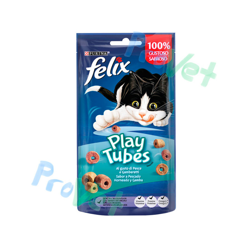 FELIX Play Tubes Pescado y Gambas 8x50g