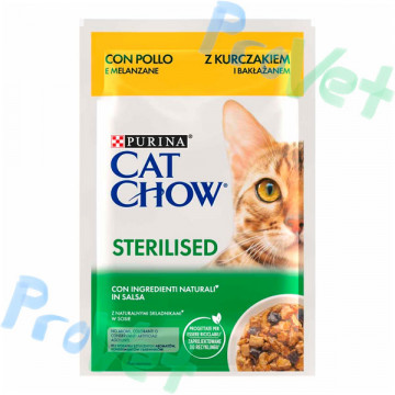 COMIDA MOLHADA PARA GATOS ESTERILIZADA Frango 26x85g