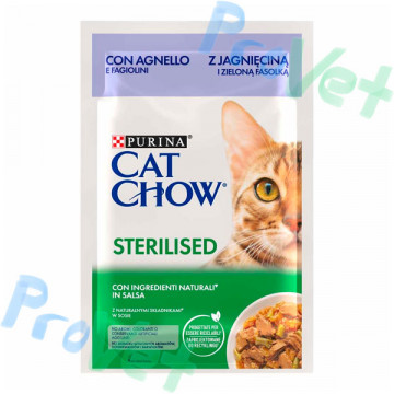 COMIDA MOLHADA PARA GATOS ESTERILIZADA Cordeiro 26x85g