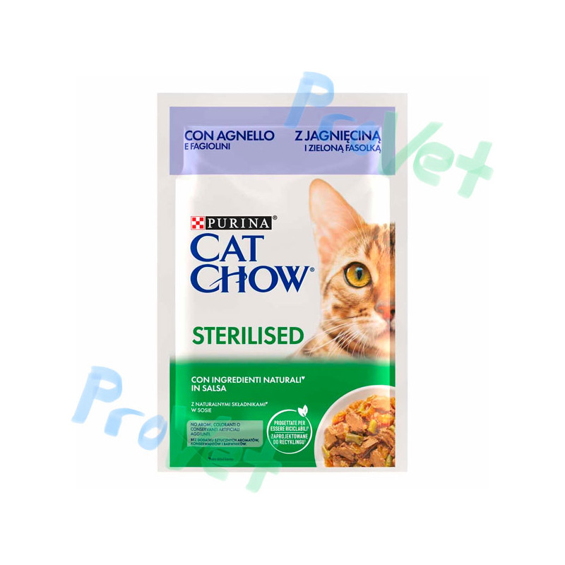 WET CAT CHOW STERILISED Cordero 26x85g