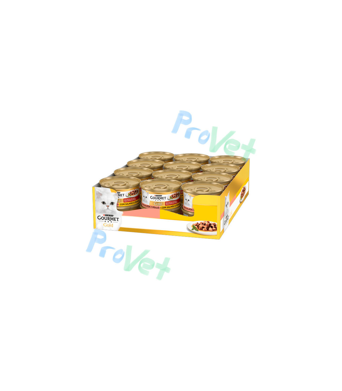 GOURMET Cozinha de ouro com salmão e frango 24x85g