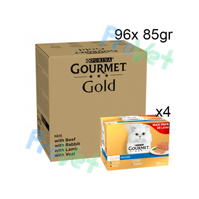 GOURMET GOLD Mousse Surtido Caja 4x(24x85g)