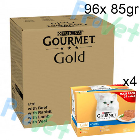 GOURMET GOLD Mousse Surtido - Caja 4x(24x85g) - Formato Ahorro