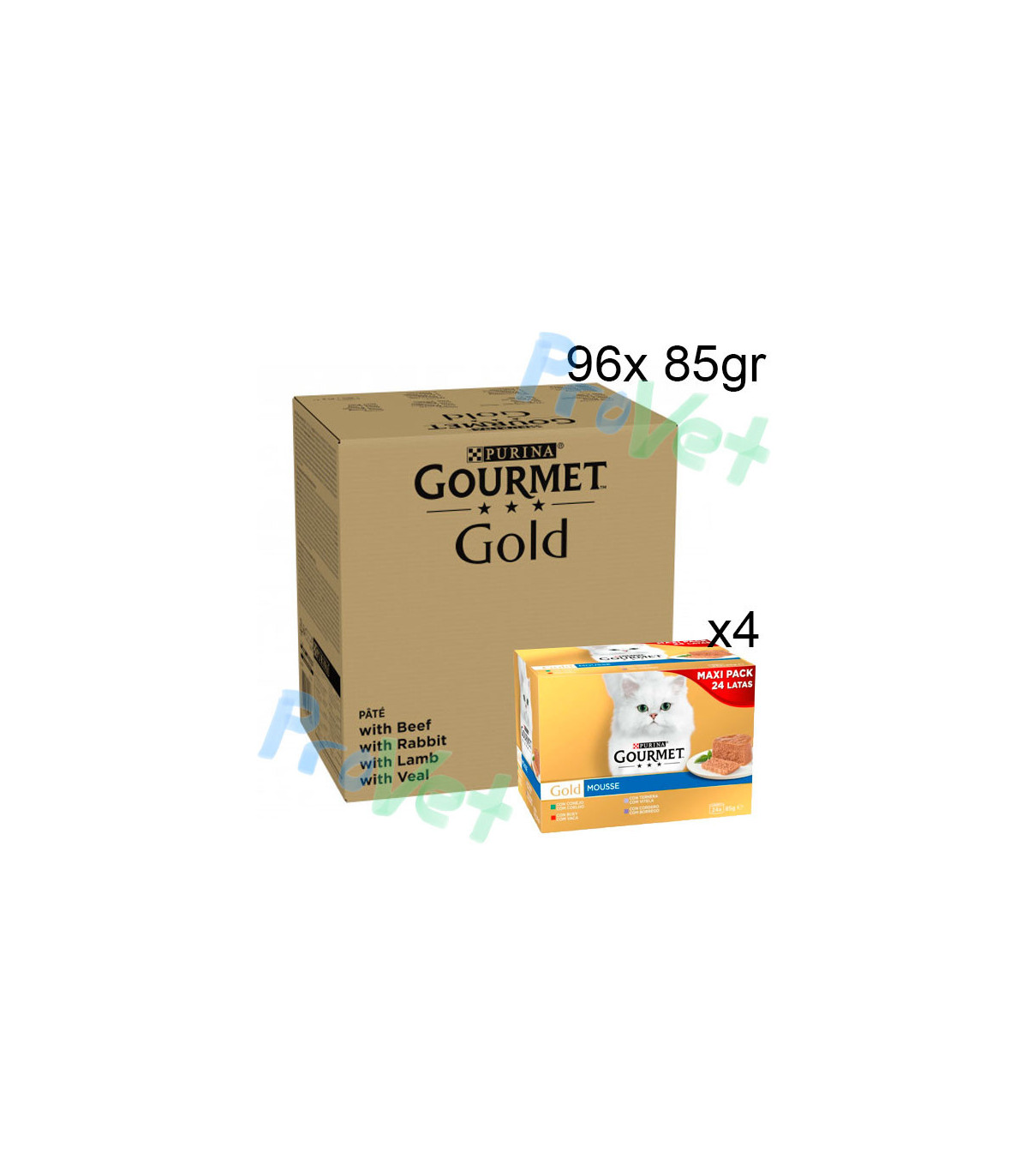 GOURMET GOLD Mousse Saída Caixa de 4x(24x85g)