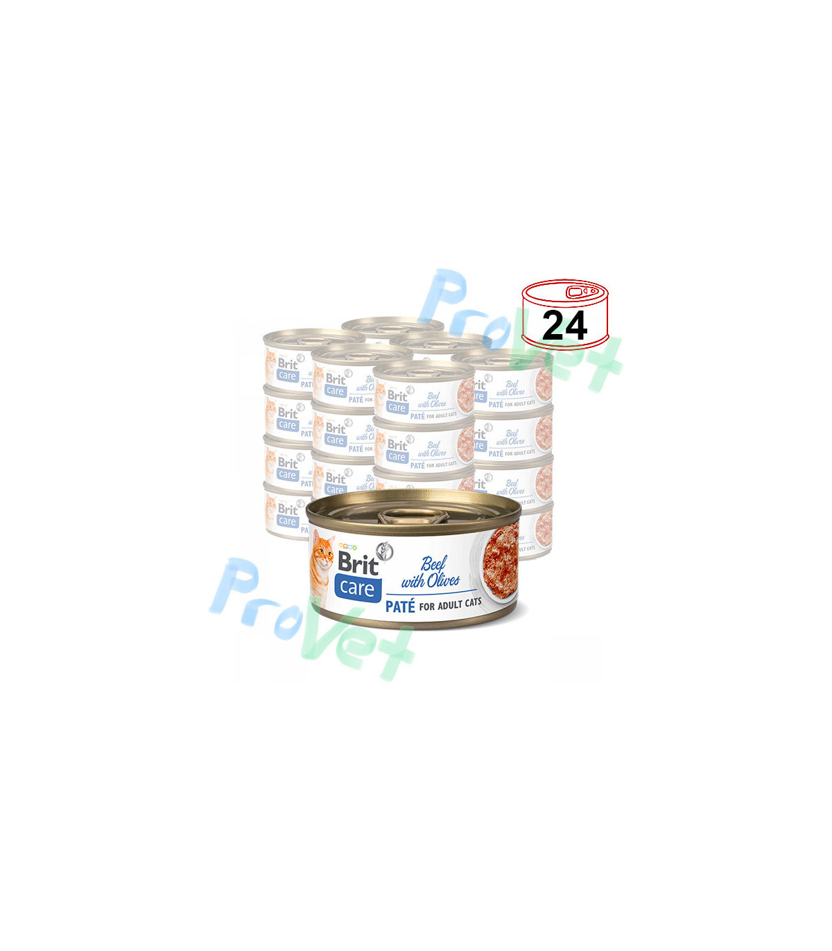 Wet CARE Cat Ternera con Aceitunas 24x70gr