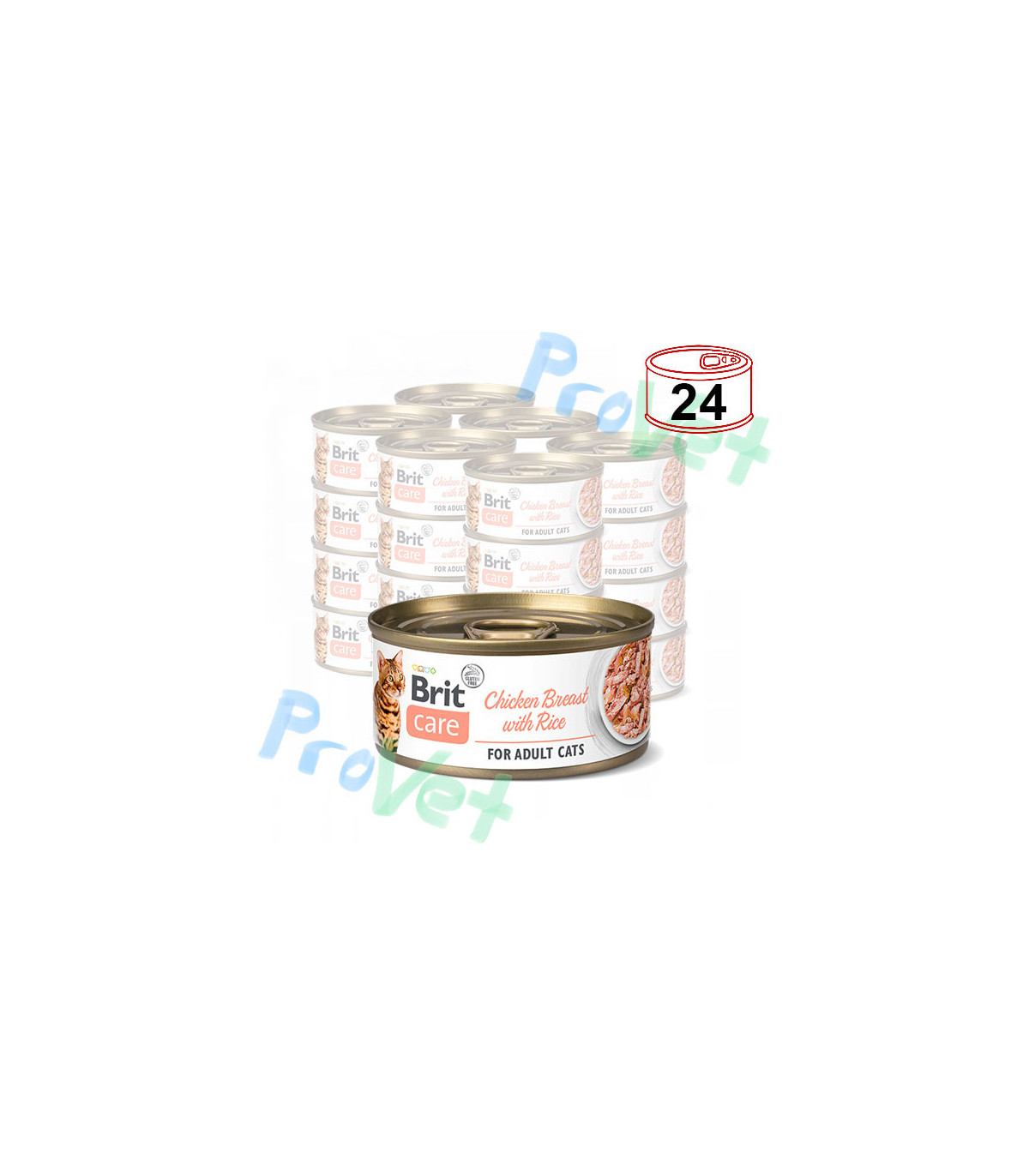 Wet CARE Cat Pechugas de Pollo con Arroz 24x70gr