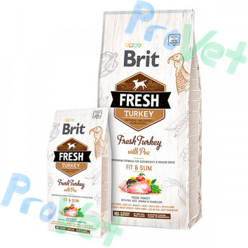 Brit Fresh Turkey com ervilhas LIGHT FIT & SLIM 12kg