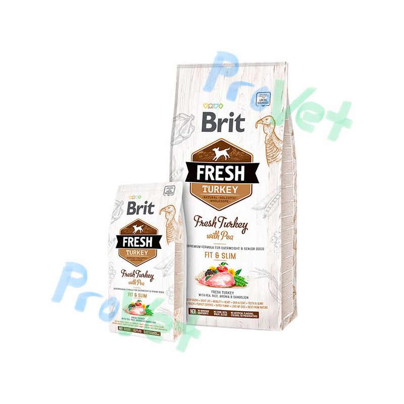 Brit Fresh Turkey com ervilhas LIGHT FIT & SLIM 12kg