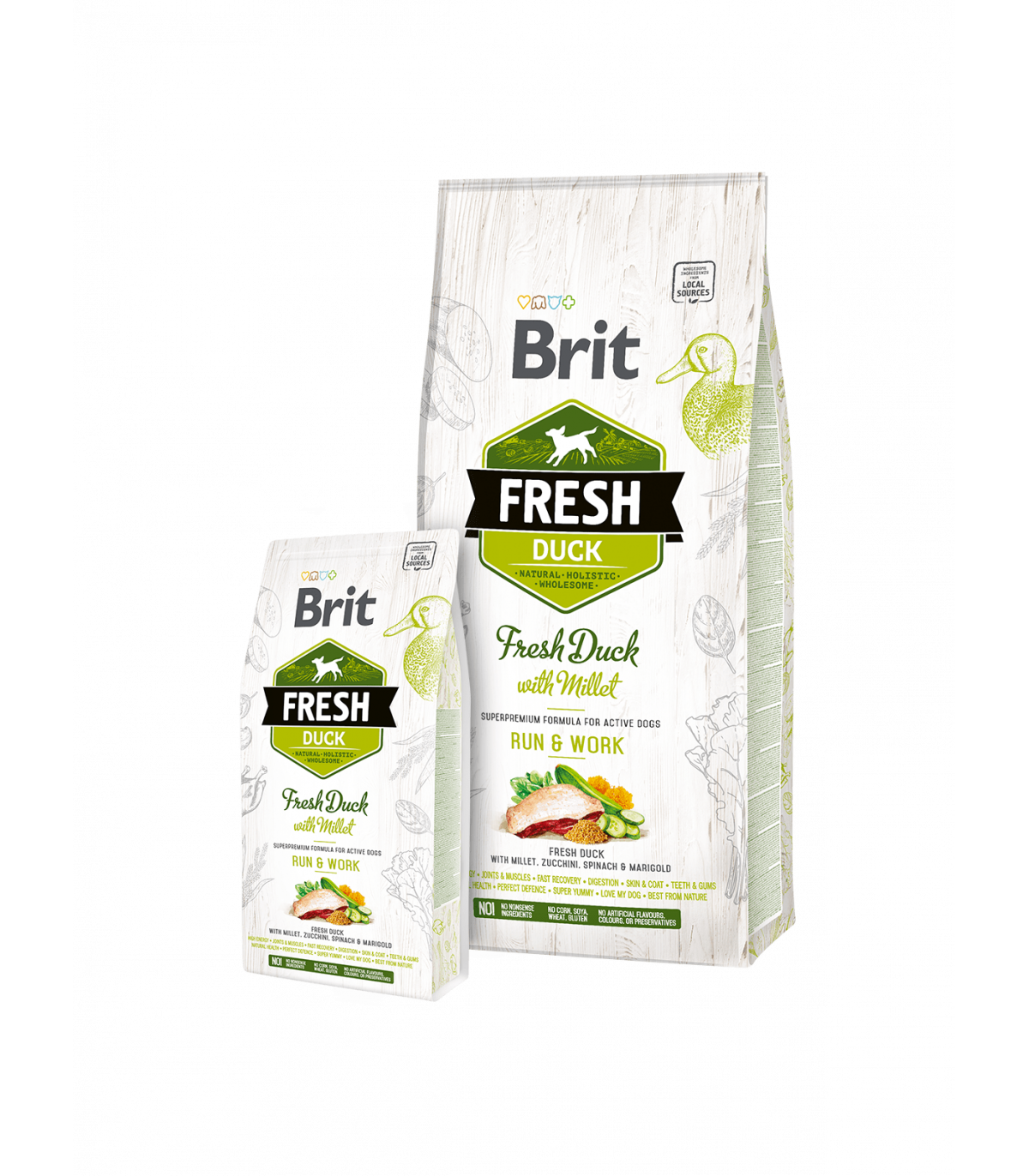Pato Fresco Brit com Painço ACTIVE RUN & WORK 2,5kg