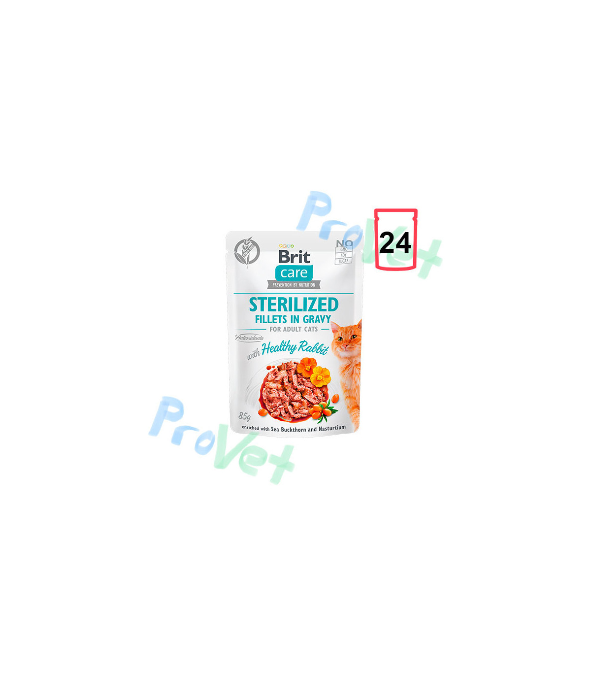 Wet CARE Cat Filetes de conejo Sterilised (24x85gr)
