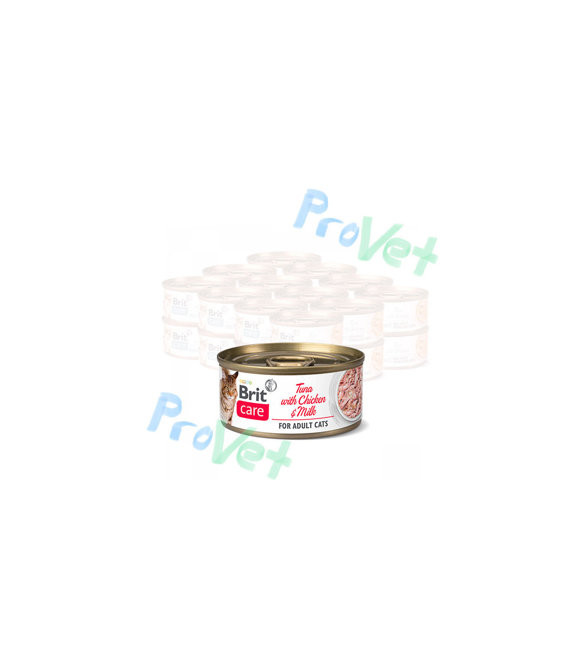 Wet CARE Cat Atún con Pollo y leche 24x70gr