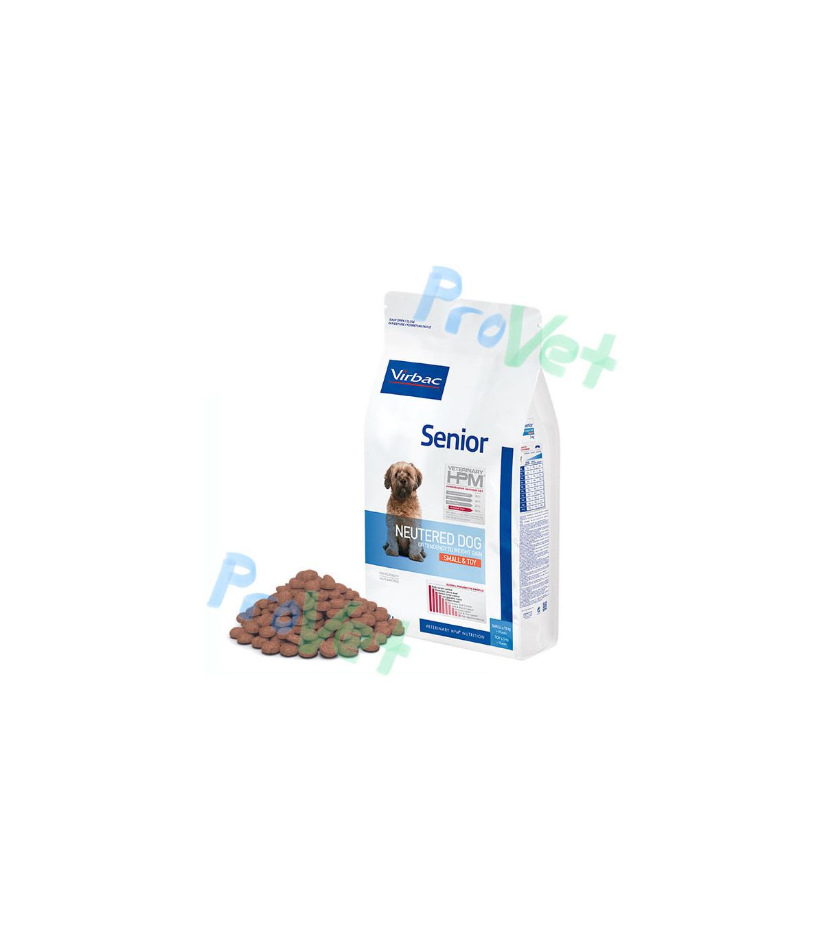 CÃO NEUTRADO SÊNIOR PEQUENO E BRINQUEDO 3 KG HPM
