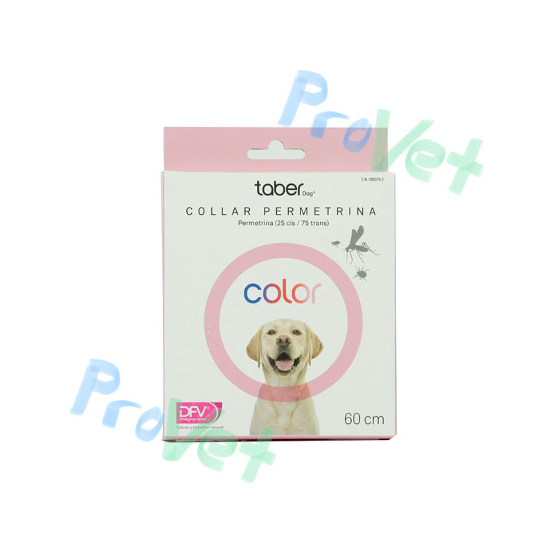 TABERDOG COLLAR PERMETRINA ROSA 60cm