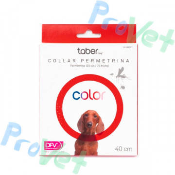 COLAR TABERDOG PERMETRINA VERMELHA 40cm