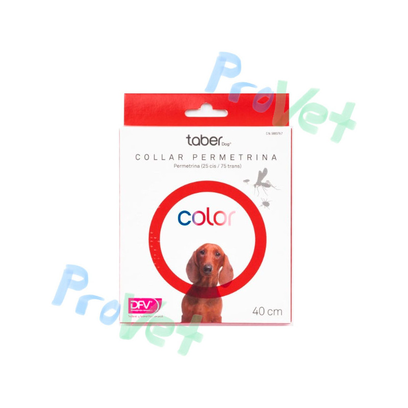 TABERDOG COLLAR PERMETRINA ROJO 40cm