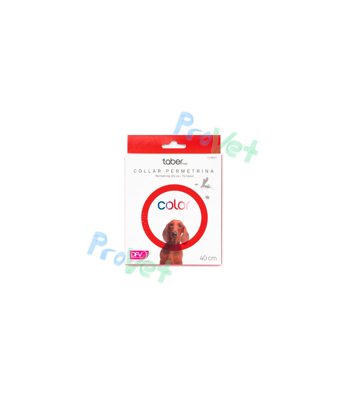 TABERDOG COLLAR PERMETRINA ROJO 40cm