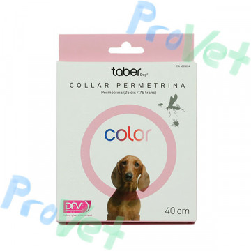 COLAR TABERDOG PERMETRINA ROSA 40cm