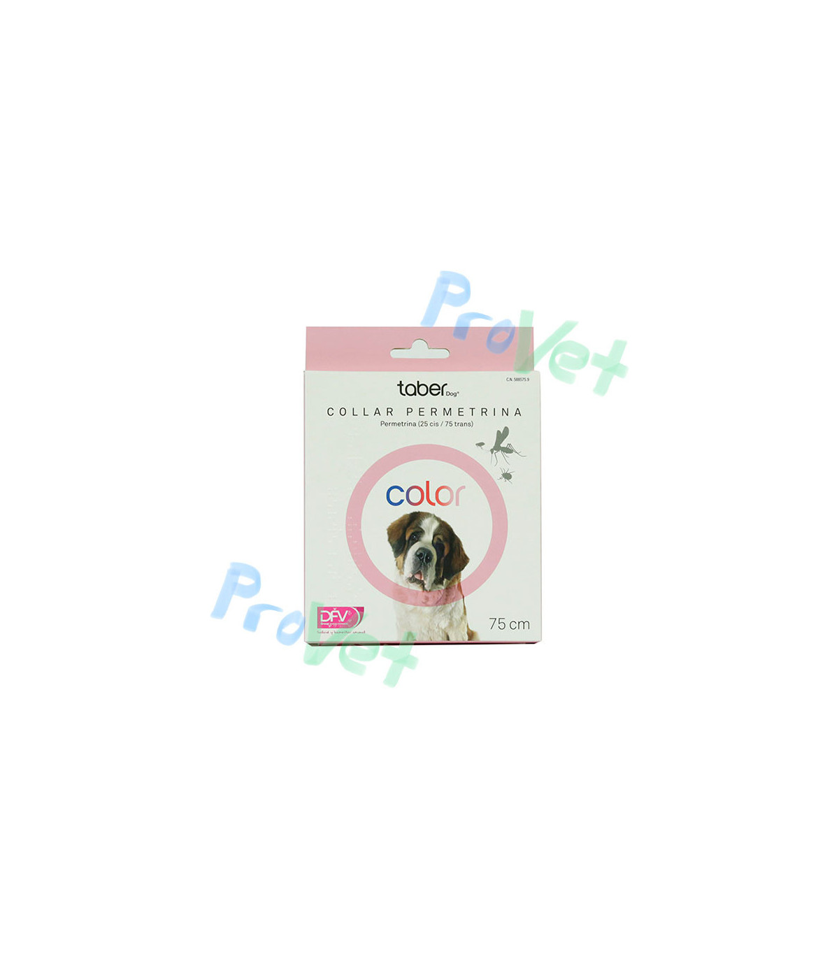 COLAR TABERDOG PERMETRINA ROSA 75cm
