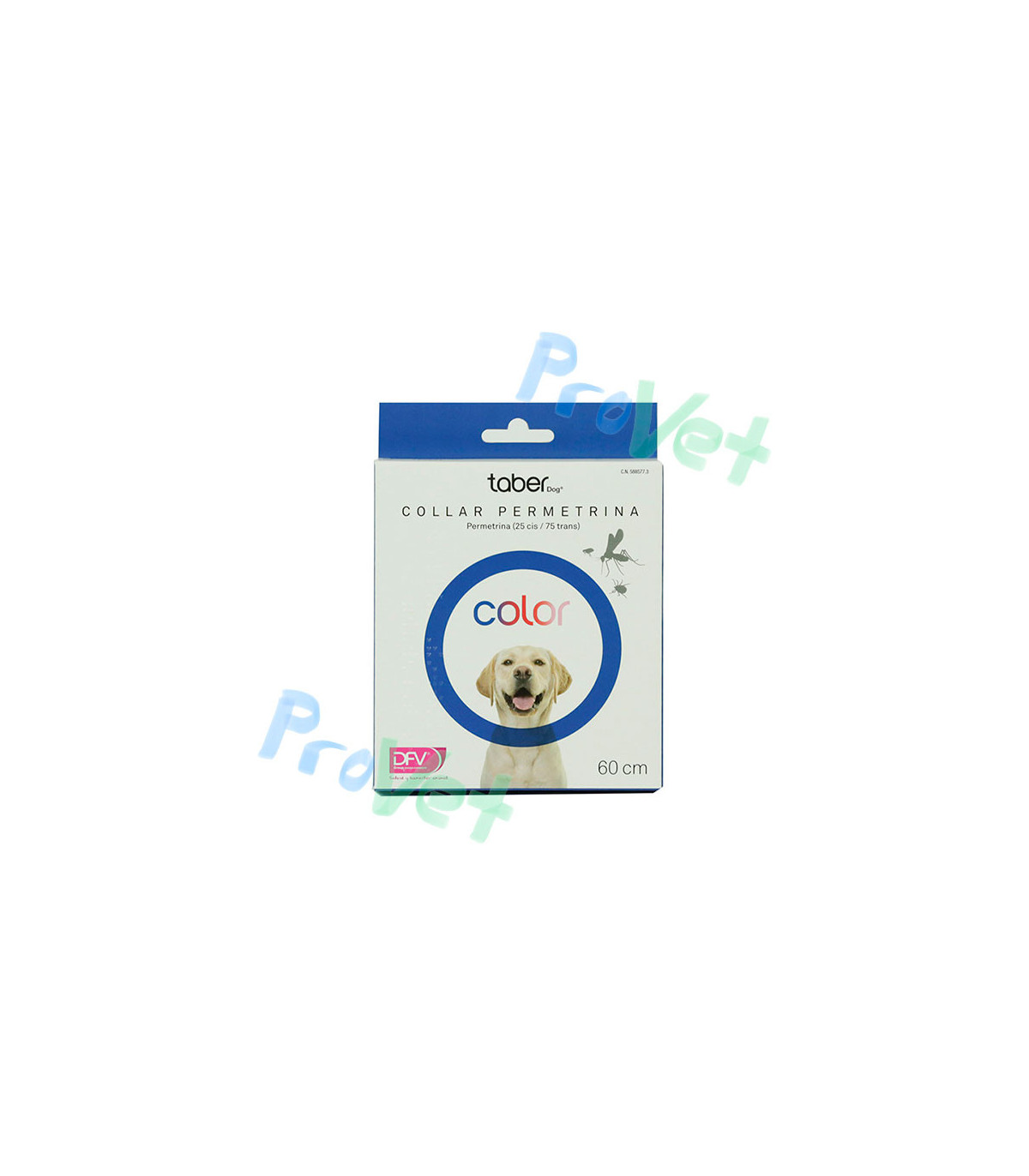 COLAR TABERDOG PERMETRINA AZUL 60cm