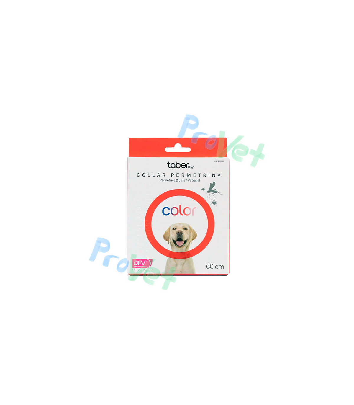 COLAR TABERDOG PERMETRINA VERMELHA 60cm