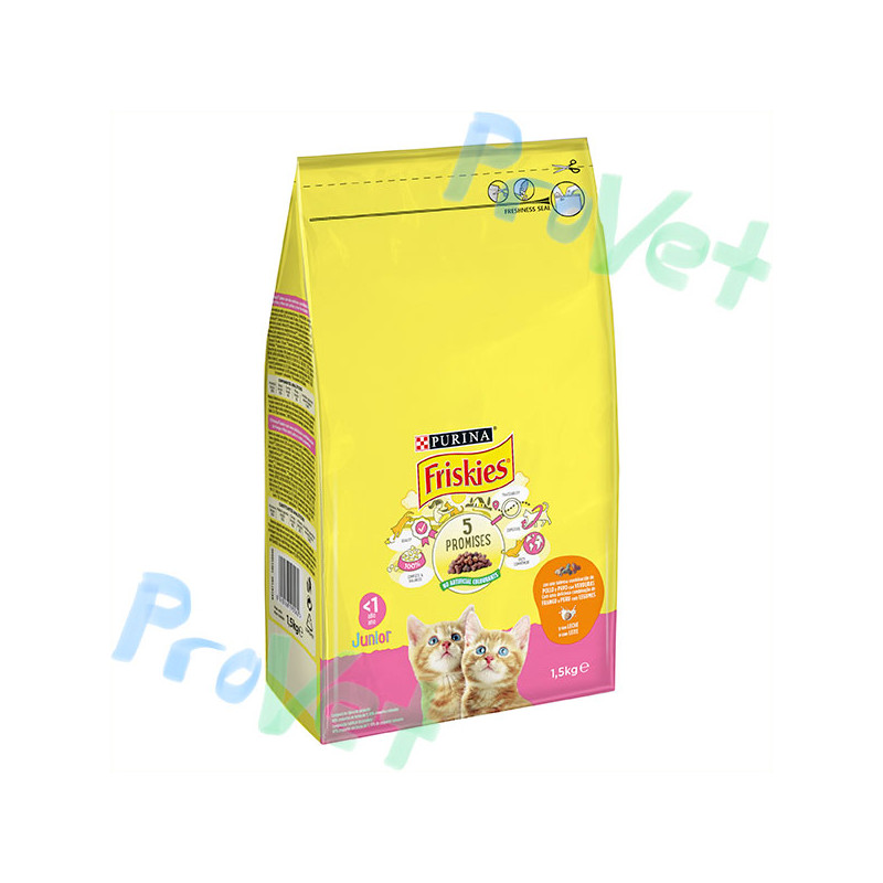 FRISKIES Cat Junior Pollo, Pavo y Verduras con leche 1.5kg