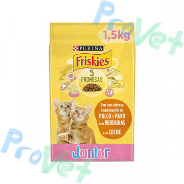 FRISKIES Cat Junior Frango, Peru e Legumes com leite 1,5kg