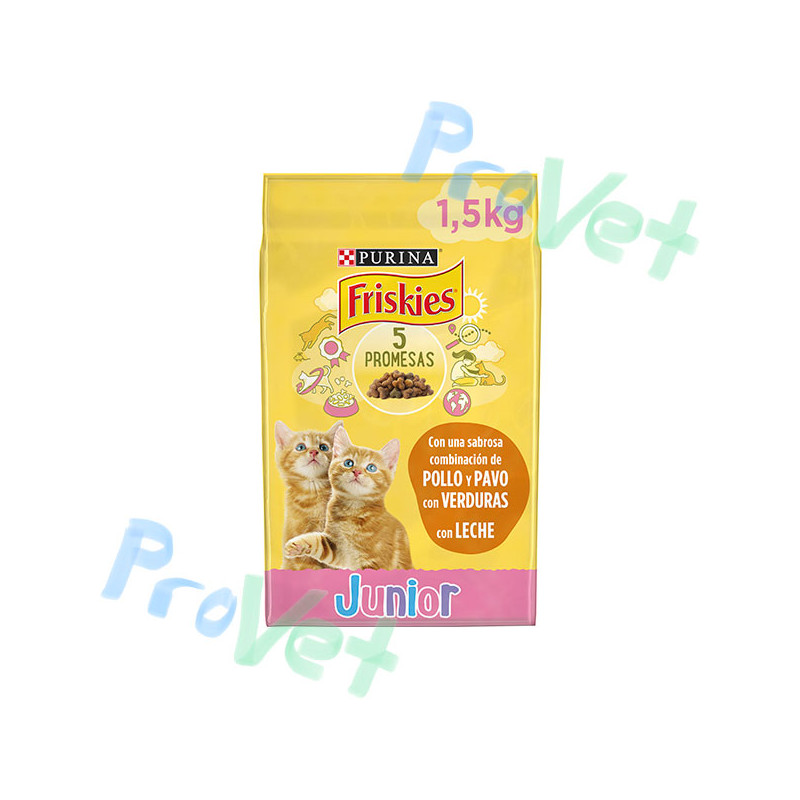 FRISKIES Cat Junior Frango, Peru e Legumes com leite 1,5kg