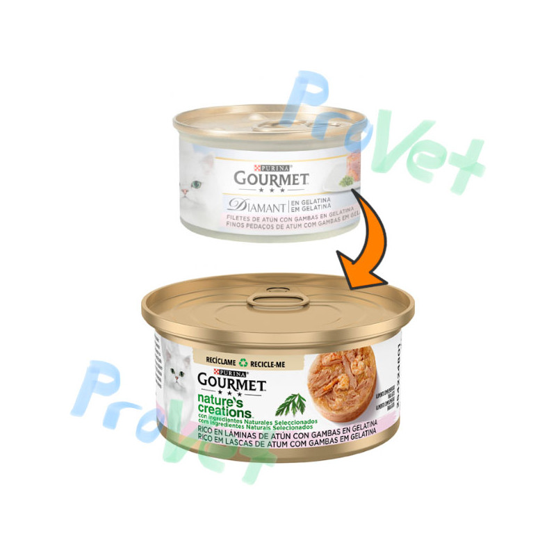 GOURMET NATURE CREATION Gelatina de Atún y gambas 24x70g