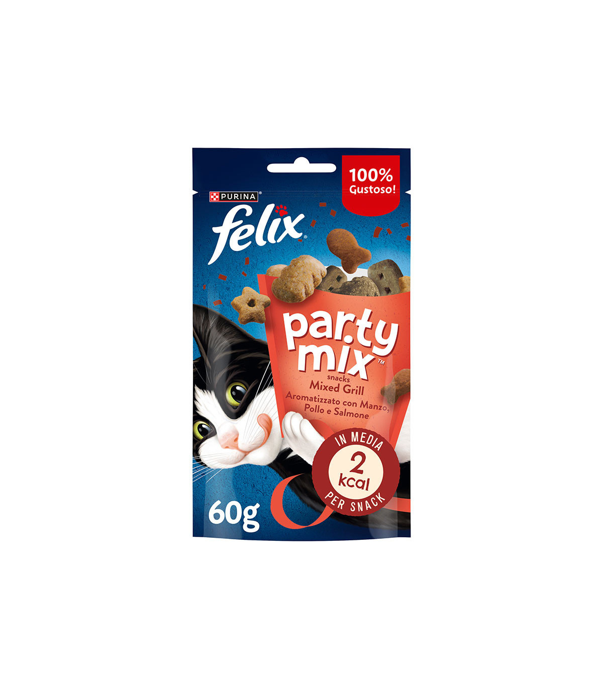 Felix Party Mixed Grill – Snacks saudável para gatos 8x60g