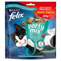 Felix Party Mix Ocean – Petiscos para gatos com sabor de salmão e truta Maxi Pack (5 x 200g)