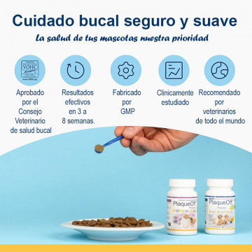 Plaque Off en Polvo 180gr – Cuidado Dental para Perros y Gatos