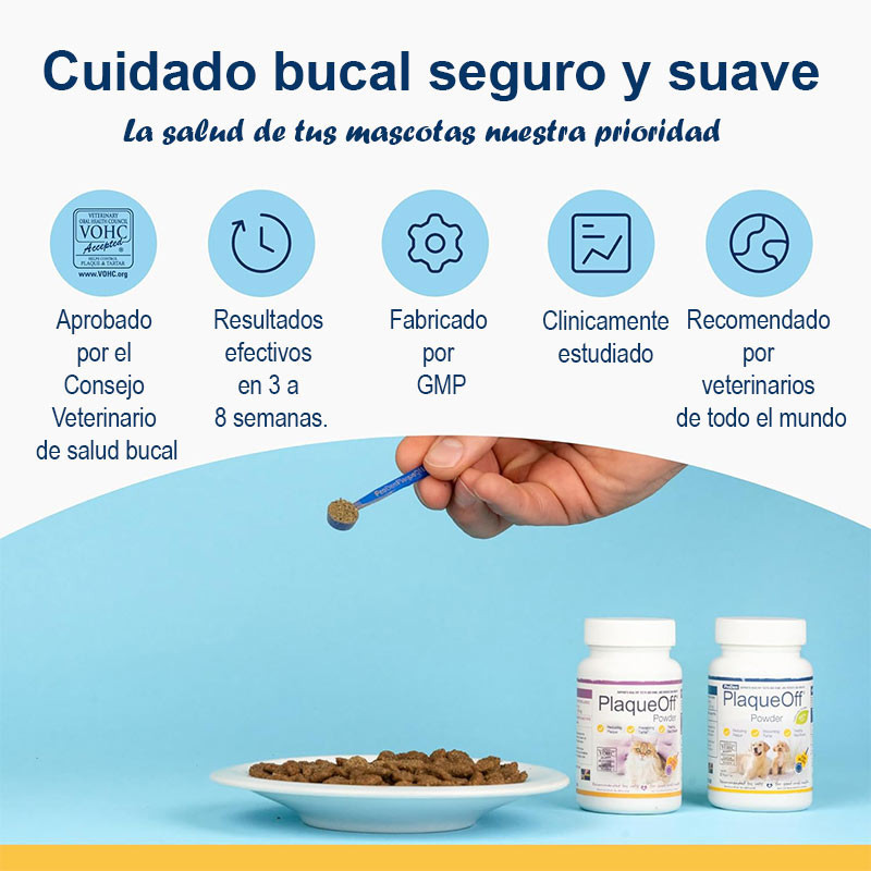 Plaque Off en Polvo 180gr – Cuidado Dental para Perros y Gatos