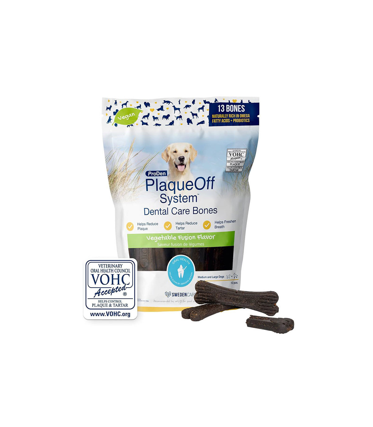 Off Dental Care Bones Veggie 2 em 1 – Snack Dental para cães 485g