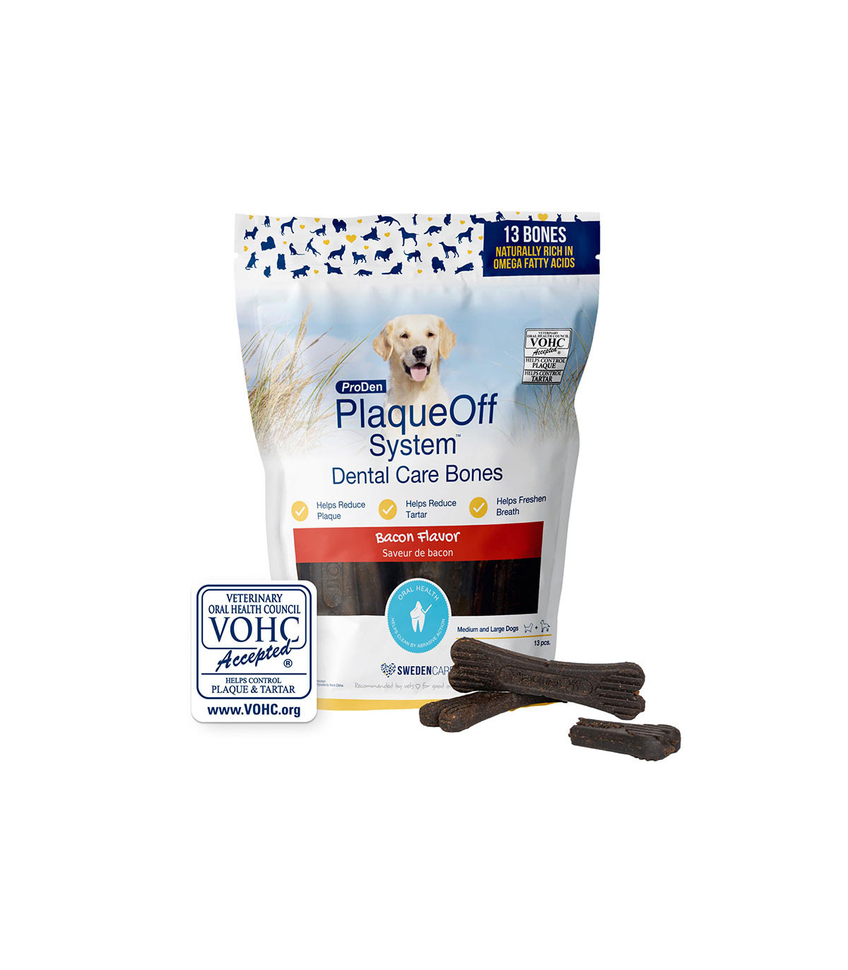 Off Dental Care Bones Bacon 482g – Ossos Odontológicos com Sabor de Beicon