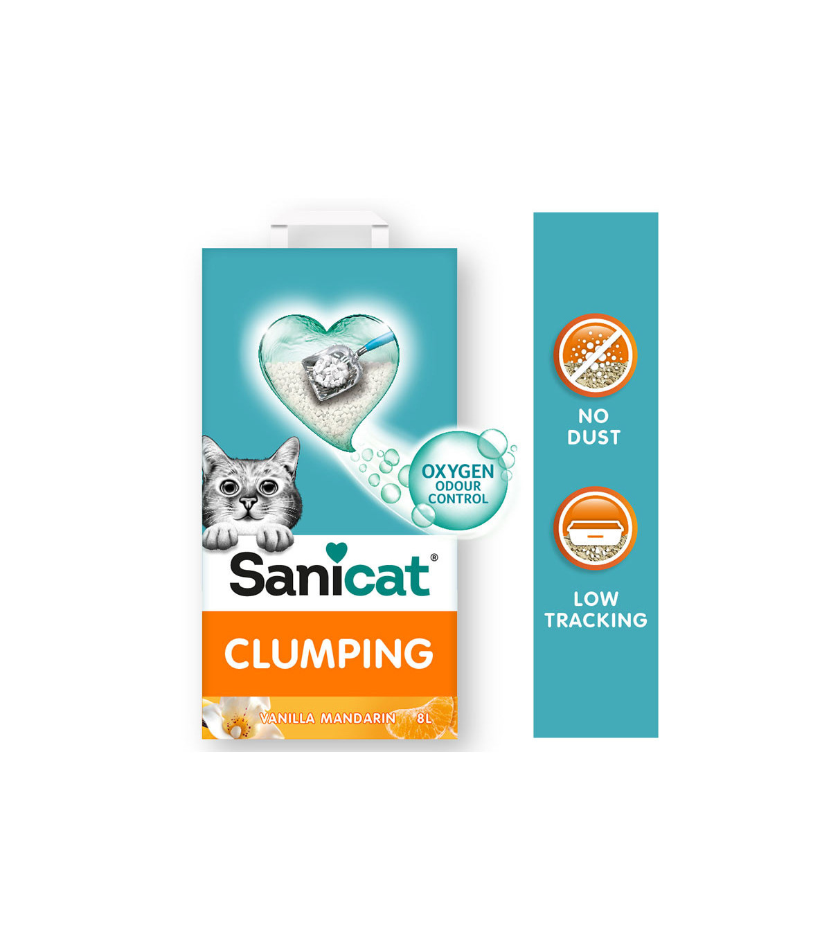 Sand Aglomerante Vainilla e Mandarin 8L – Frescura e Aroma Delicado para gatos