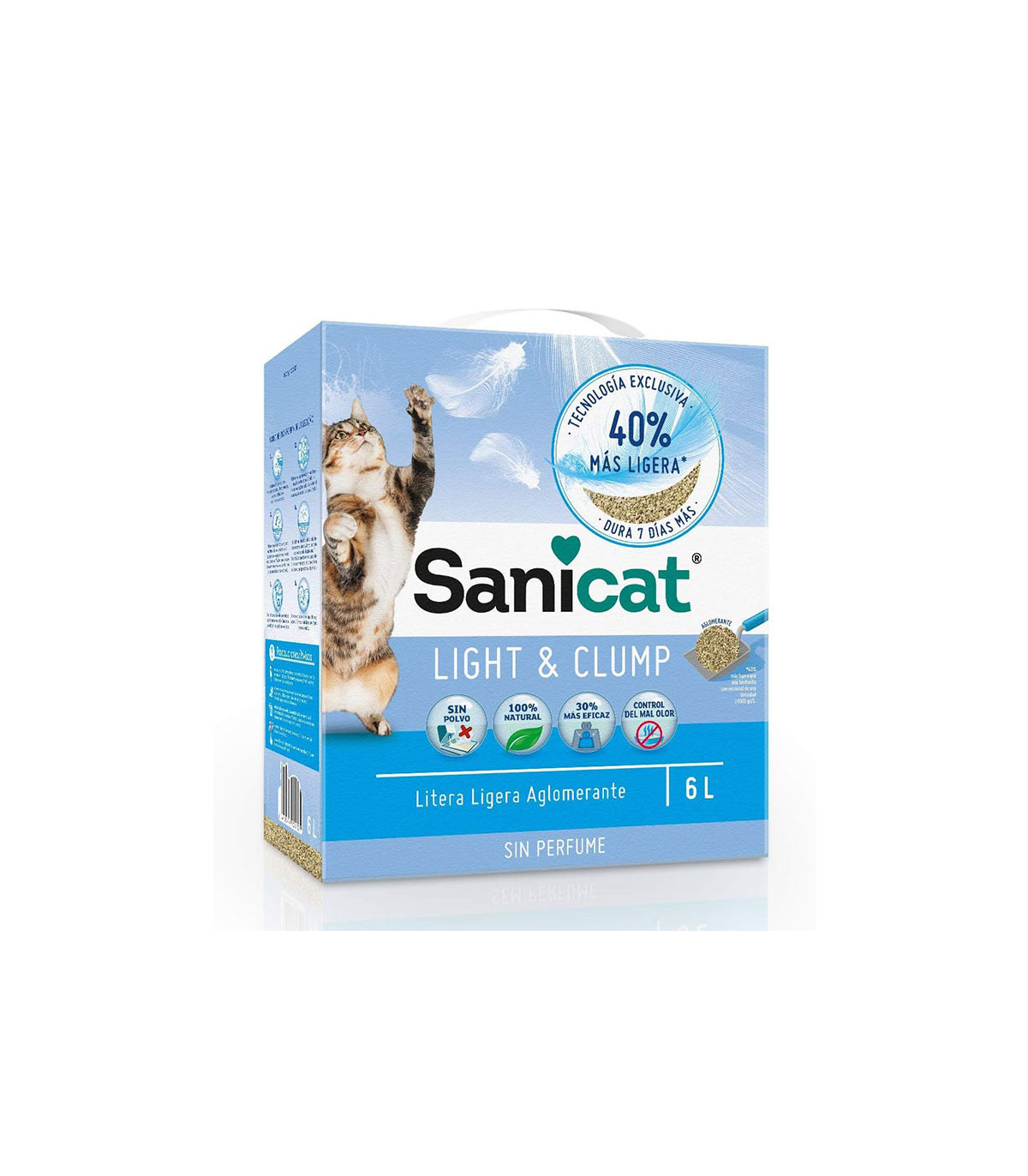 Areia aglomerante leve e limpa Sanicat - 6L