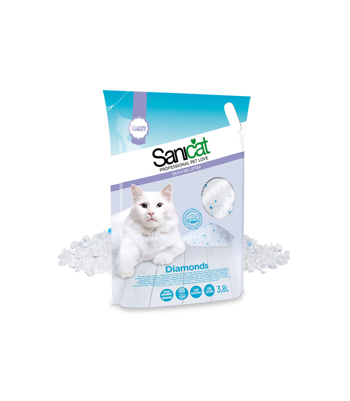 Sanicat Perlite Silica Diamonds – Areia de Sílica Gel 3,8L