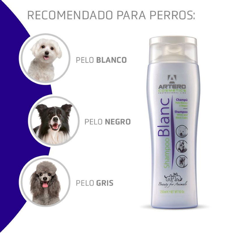 Artero Champú Blanc - Blanqueador para Perros y Gatos - 250ml