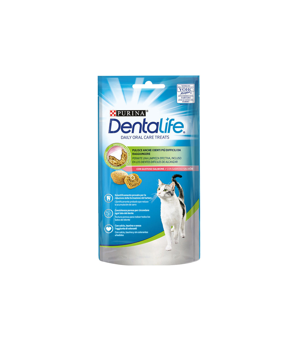 DENTALIFE Daily Oral Cuidado Gato - Snacks Dentals Sabor Salmon (8x40g)