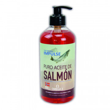 IMPULSE Aceite de Salmón - 500ml - Piel y Pelo Saludables para Mascotas