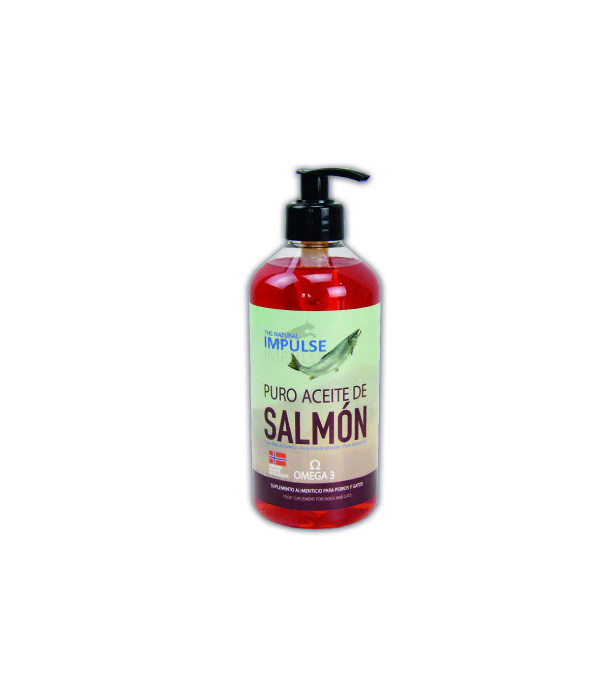 IMPULSE Aceite de Salmón - 500ml - Piel y Pelo Saludables para Mascotas