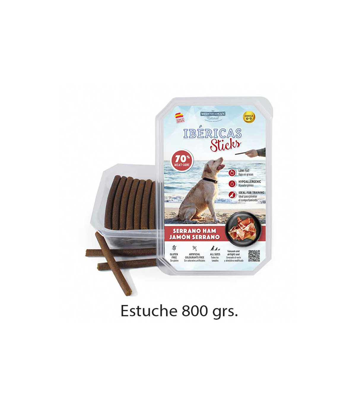 Snacks Ibéricas Sticks Jamón Serrano (70u) 800gr - Mediterrâneo Natural