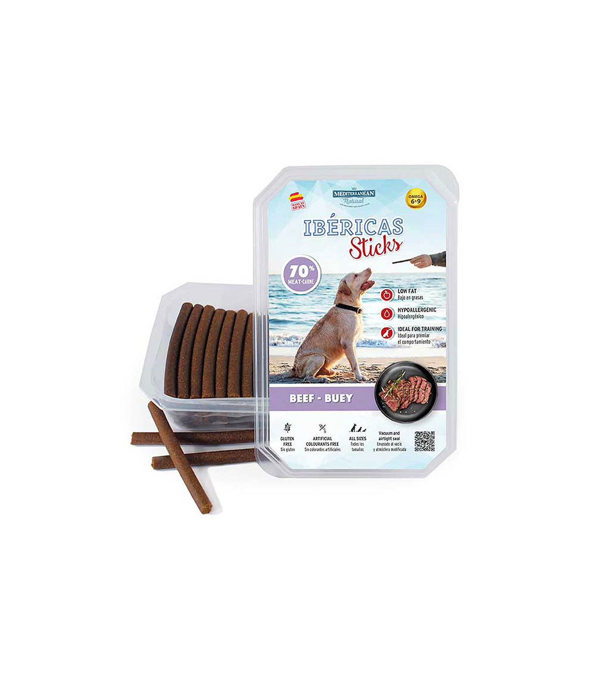 Petiscos para Cães Ibéricos Palitos de Carne |800gr |Natural |Sabor intenso