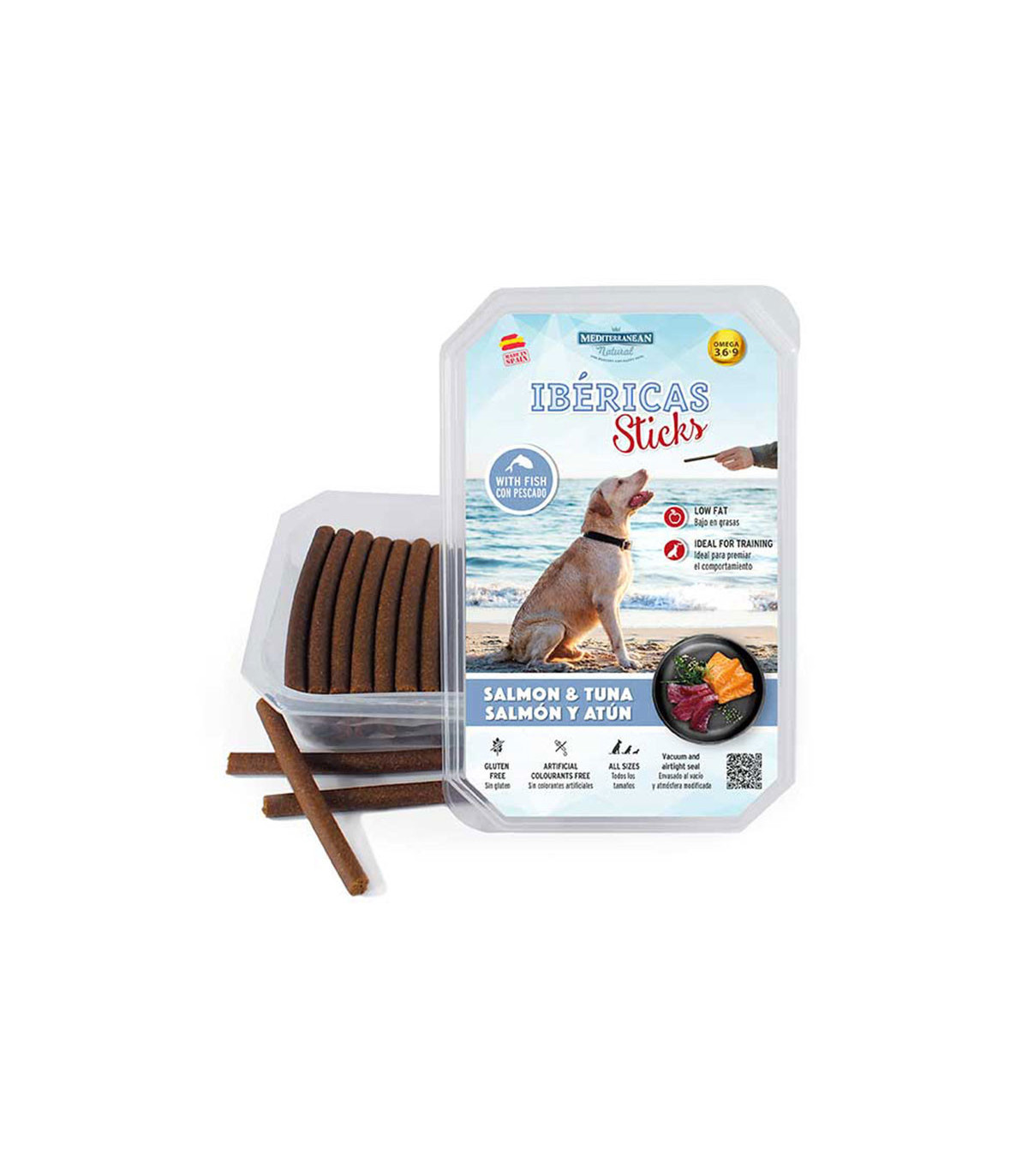 Snacks Ibéricas Sticks Salmón (70u) 800gr - Mediterranean Natural