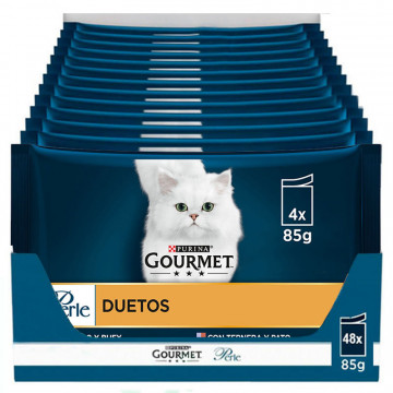 Gourmet Perle Fina Lámina Dúo Carnes – Pack Variado de Carne 12x(4x85g)